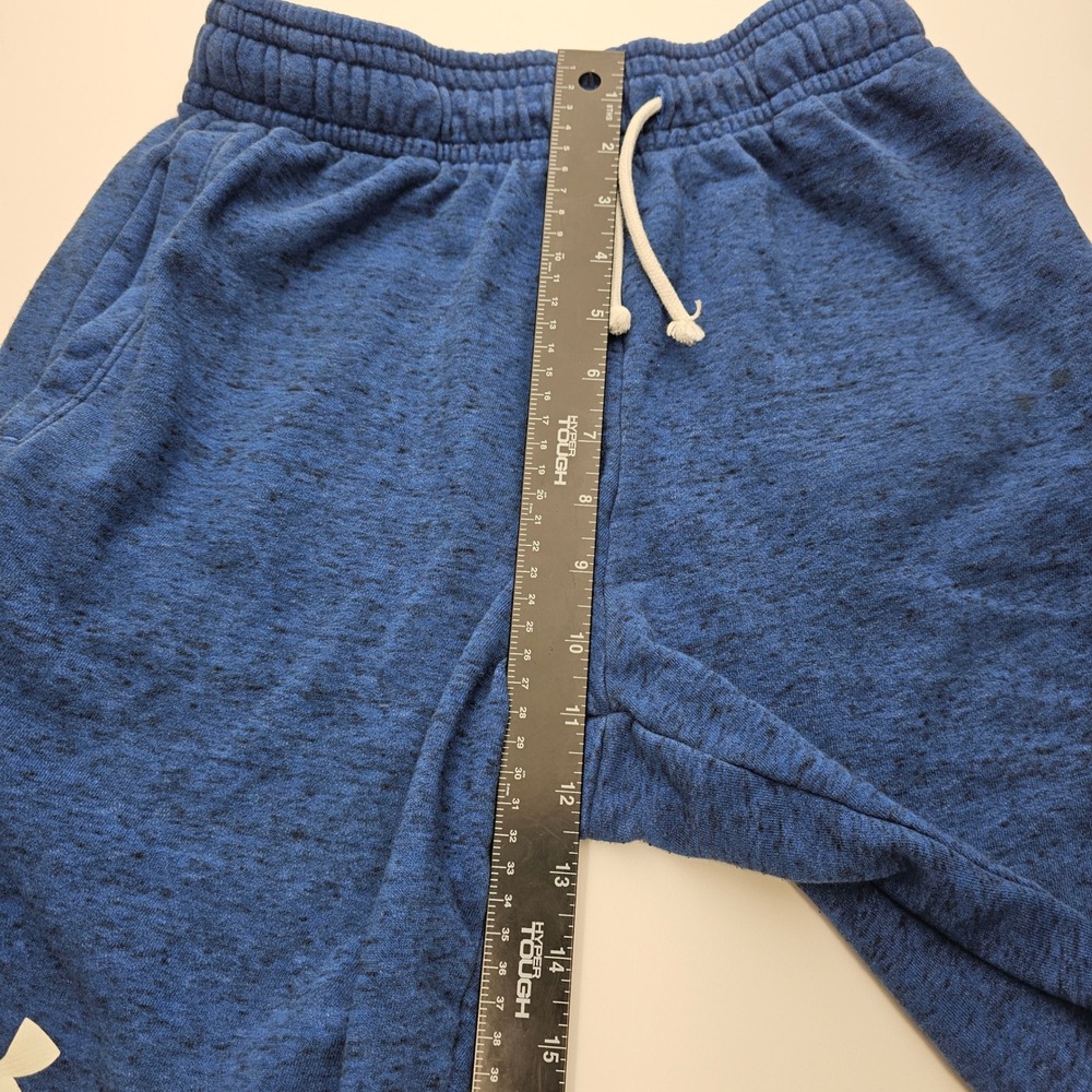 Under Armour Mens Blue Heathered Fleece Shorts Fitted Drawstring Size Small - Picture 10 of 10